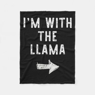 I’m With The Llama Funny Halloween Couple Costume Fleece Blanket