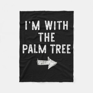 I’m With The Palm Tree Funny Halloween Couple Cost Fleece Blanket