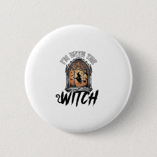 I’m With The Witch Vintage Halloween 6 Cm Round Badge