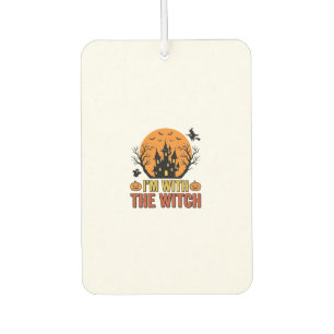 I’m With The Witch Vintage Halloween Castle Design Car Air Freshener