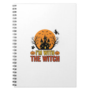 I’m With The Witch Vintage Halloween Castle Design Notebook
