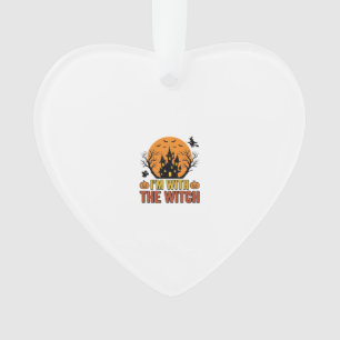 I’m With The Witch Vintage Halloween Castle Design Ornament