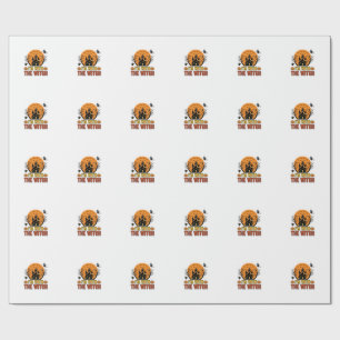 I’m With The Witch Vintage Halloween Castle Design Wrapping Paper