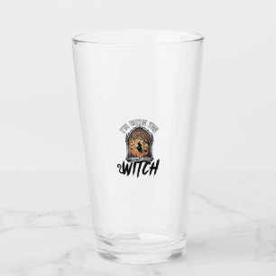I’m With The Witch Vintage Halloween Glass