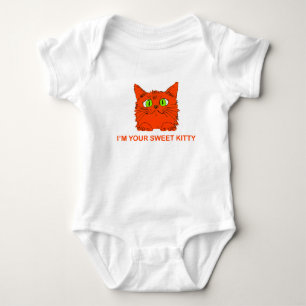 I’m Your Sweet Kitty - Red Cat by artist Lukian Baby Bodysuit