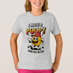 I Made a Poopy T-Shirt– Funny Retro Cartoon Design T-Shirt