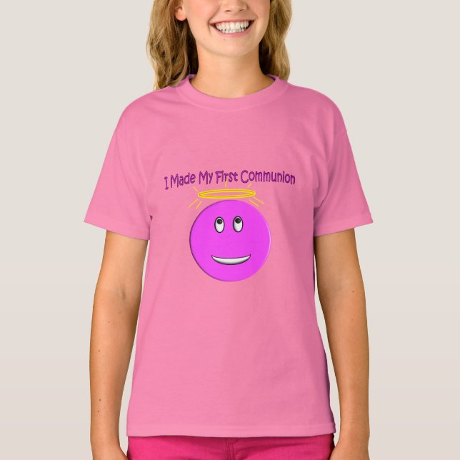 I Made My First Communion Big Pink T-Shirt (Front)