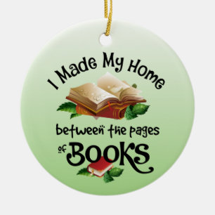 I Made My Home Between the Pages of Books Ceramic Tree Decoration