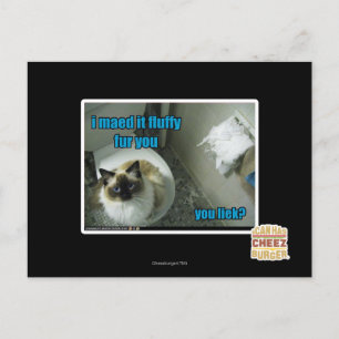 I maed it fluffy fur you postcard