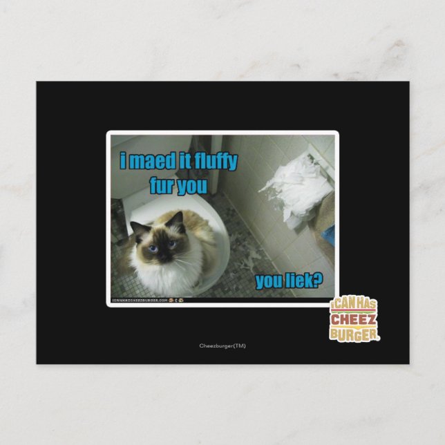 I maed it fluffy fur you postcard (Front)