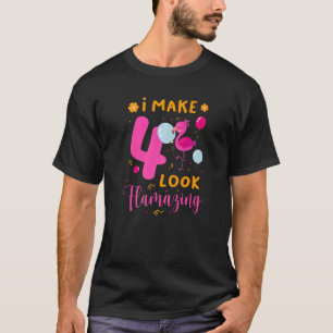 I Make 4 Look Flamazing Flamingo Whisperer 4th Bir T-Shirt