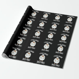 I Make Bad Sheep Puns Funny Animal Pun Dark BG Wrapping Paper