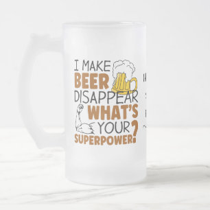 I make beer disappear custom frosted glass beer mug