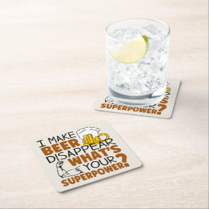 I make beer disappear square paper coaster