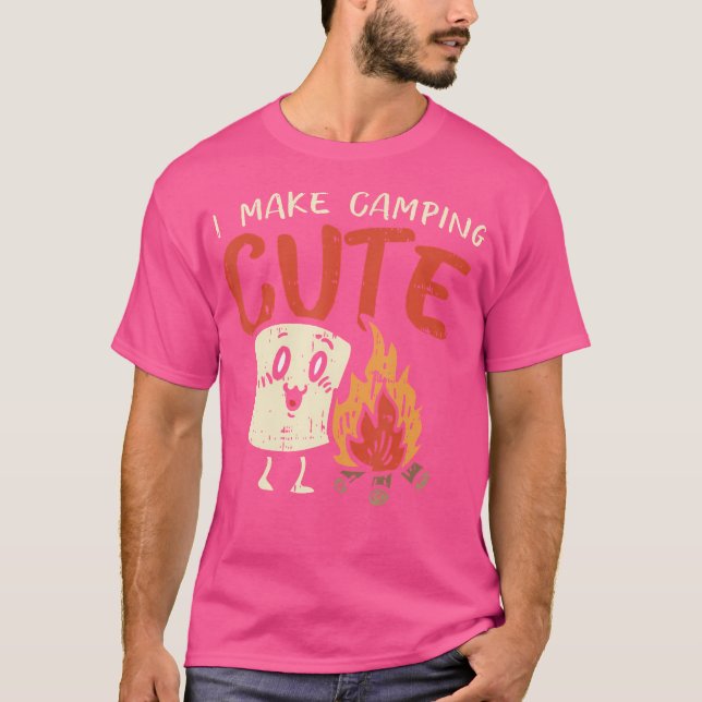 I Make Camping Cute Marshmallow Campfire Camper Ki T-Shirt (Front)