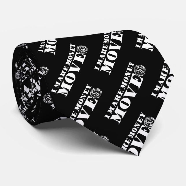 I Make Money Moves Song Lyrics Hip Hop Music Quote Tie (Rolled)