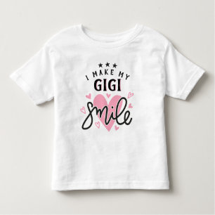 I Make My GiGi Smile with hearts Toddler T-Shirt