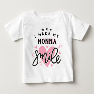 I Make My Nonna Smile with hearts Baby T-Shirt