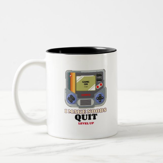 I Make Noobs Rage Quit Two-Tone Coffee Mug (Left)