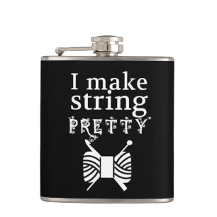 I Make String Pretty Yarn Crafts {Dark} Hip Flask