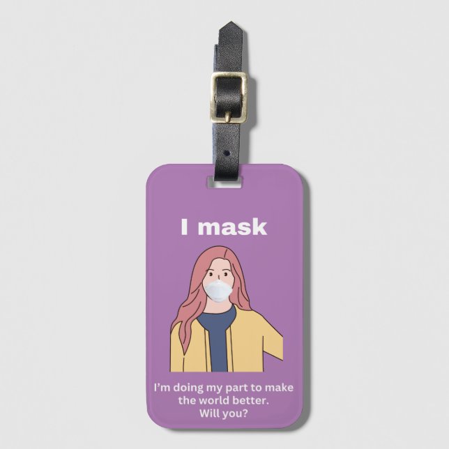 I mask world better luggage tag (Front Vertical)