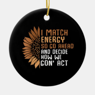 I Match Energy Empowerment African American Afro W Ceramic Tree Decoration