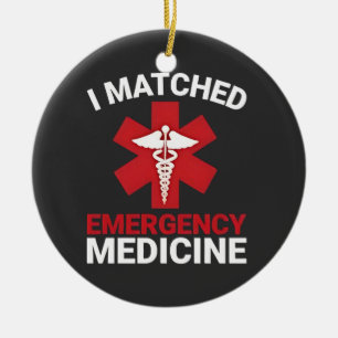 I Matched Emergency Medicine Graduation  Ceramic Tree Decoration
