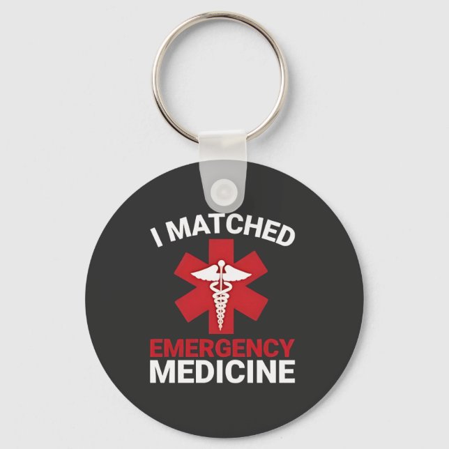 I Matched Emergency Medicine Graduation  Key Ring (Front)