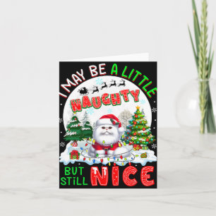 I May Be Little Naughty But Still Nice Xmas Cat Ow Card