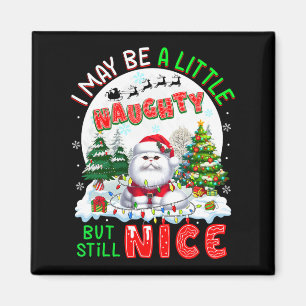 I May Be Little Naughty But Still Nice Xmas Cat Ow Magnet