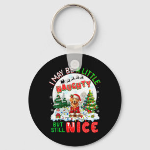 I May Be Little Naughty But Still Nice Xmas Golden Key Ring
