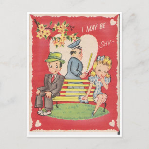 I may be shy... postcard
