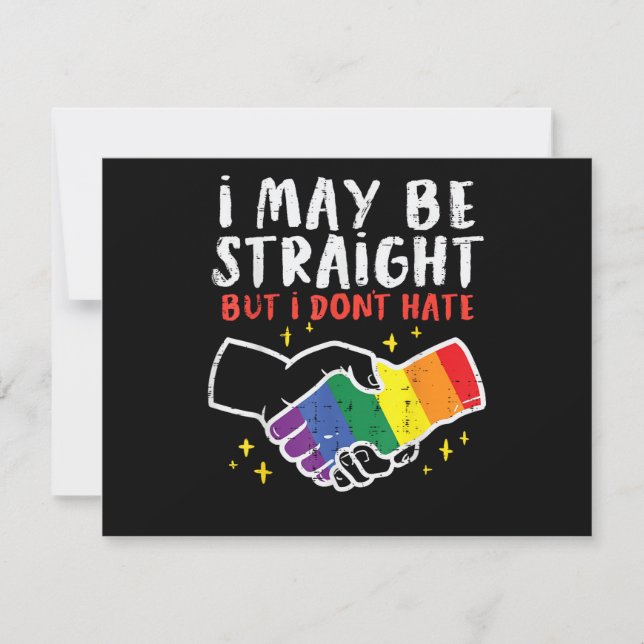 I May Be Straight But I Dont Hate Gay Pride Flag L (Front)