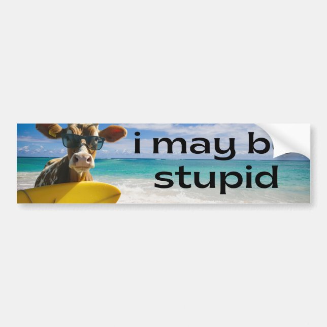 I May Be Stupid - Funny meme Bumper Sticker (Front)