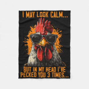 I May Look Calm But In My Head Chicken Lover Fleece Blanket
