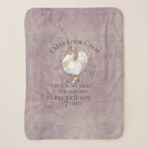 "I May Look Calm" Chicken Sherpa Blanket