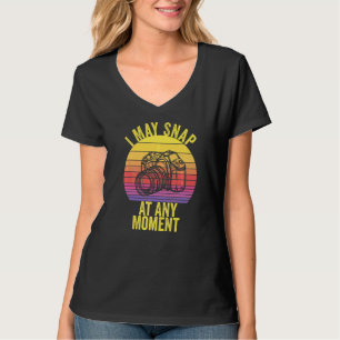 I May Snap At Any Moment Retro Vintage Photographe T-Shirt