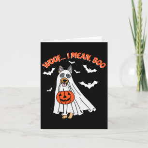 I Mean Boo Funny Ghost Dog Halloween Pumpkin  Card