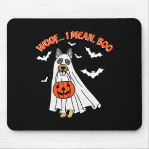 I Mean Boo Funny Ghost Dog Halloween Pumpkin Mouse Pad