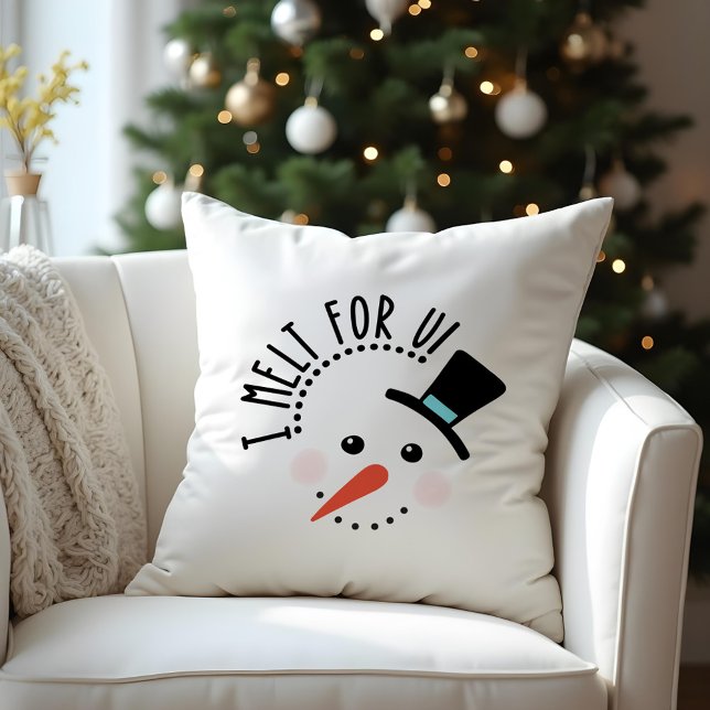 I melt for You | Frosty Jolly Snow Man Christmas Cushion (I melt for You | Frosty Jolly Snow Man Christmas Throw Pillow)