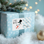 I melt for You | Frosty Jolly Snowman Christmas Label<br><div class="desc">Celebrate the magical and festive holiday season with our custom holiday Christmas sticker gift tags. Our modern and whimsical holiday design features our own hand drawn Frosty the snowman face character with a fun, jolly whimsical snowman wearing a top hat, carrot nose and rosy checks. A fun typographic design that...</div>