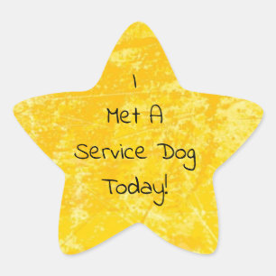 I Met A Service Dog Today! Star Sticker