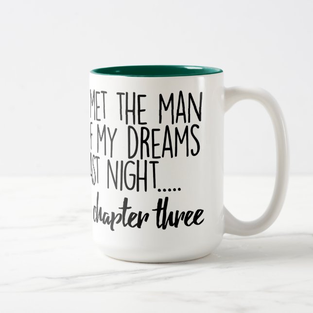 I Met the Man of My Dreams Last Night... Two-Tone Coffee Mug (Right)