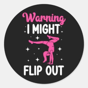 I Might Flip Out Cheerleader Cheerleading Cheer Classic Round Sticker