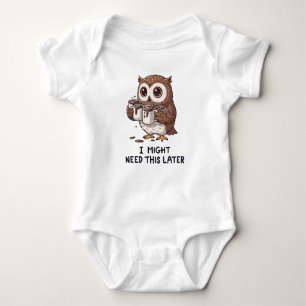 I Might Need Coffee Later - Funny Owl Humor Baby Bodysuit