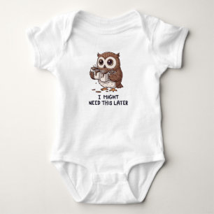 I Might Need Coffee Later - Funny Owl Humour Baby Bodysuit