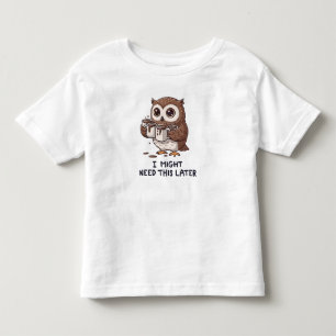 I Might Need Coffee Later - Funny Owl Humour Toddler T-Shirt