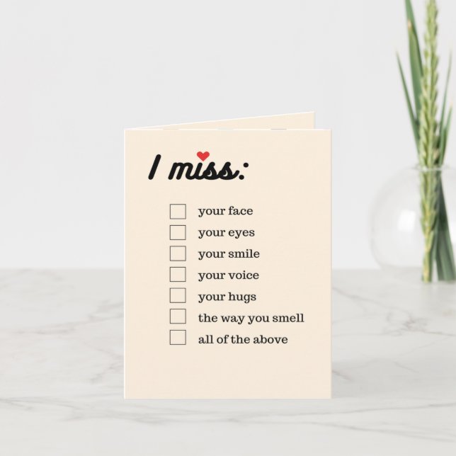 I Miss Check Box Card (Front)