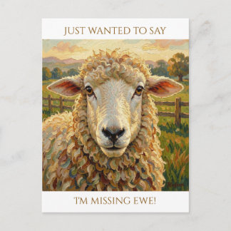 I Miss Ewe | Cute Keeping in Touch Postcard