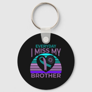 I Miss My Brother Heart Ribbon Suicide Awareness S Key Ring